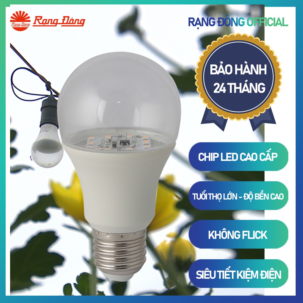 Bóng đèn LED Bulb chuyên dụng trồng hoa cúc HC A60/ 9W E27 vàng LED SS