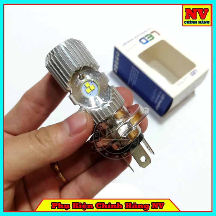 Đèn Pha Xe Máy Chân H4 Ánh Sáng Trắng Siêu Sáng