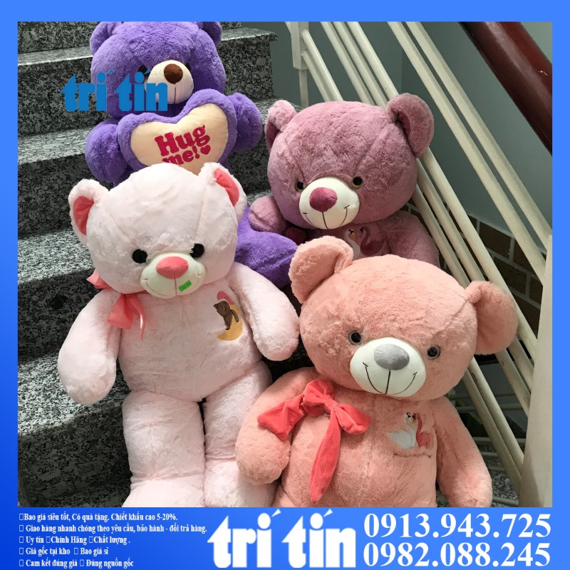 ❣️𝑭𝒓𝒆𝒆𝒔𝒉𝒊𝒑❣️Gấu teddy dáng đứng thắt nơ khổ 80cm