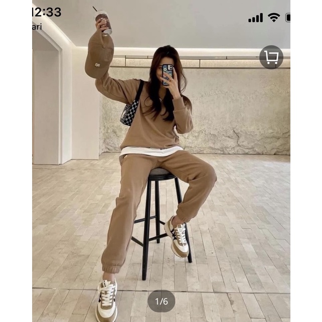 SET THỂ THAO MÀU NÂU TÂY KÈM MŨ THÊU HÀNG XUẤT KHẨU LOẠI 1