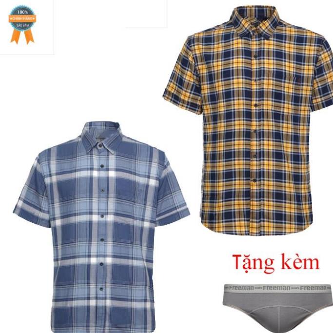Combo 2 áo sơ mi nam sọc caro cao cấp MCHCM Fashion tặng quần lót nam SMIQL1 hàng VNXK