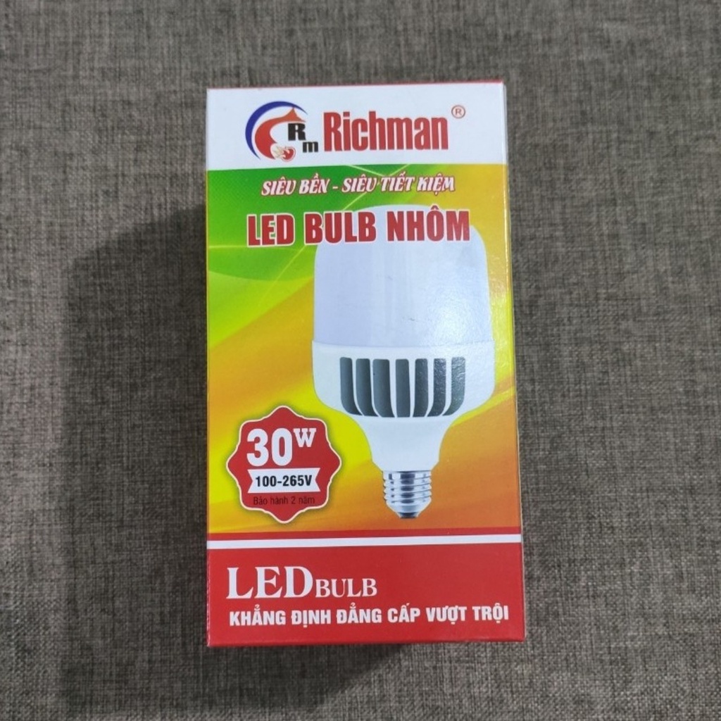 Bóng đèn LED BULB- trụ đúc nhôm- 30W hàng cao cấp RICHMAN