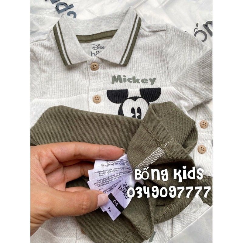 Áo polo Mickey Mouse cực tây cho bé 3m-36m