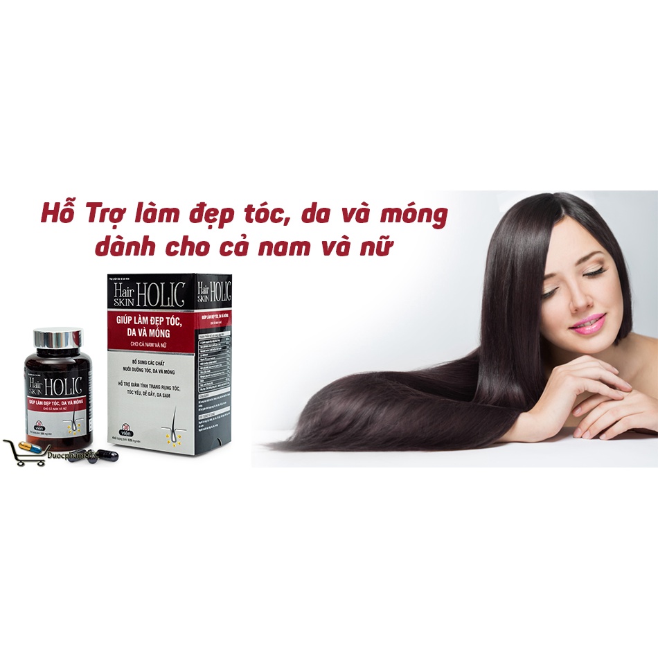 HAIR SKIN HOLIC – Giúp làm đẹp tóc, da và móng cho cả nam và nữ, hỗ trợ giảm tình trạng rụng tóc, tóc yếu, da sạm (30v)