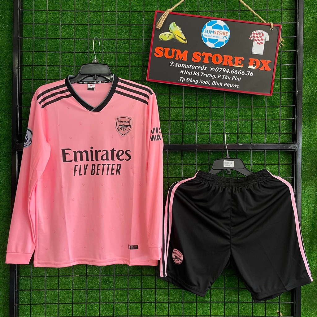 Quần Áo Bóng Đá Ar senal Hồng Dài Tay - Áo Đấu Hot 2022
