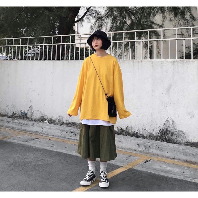 [ẢNH THẬT] ÁO THUN DÀI TAY NAM NỮ UNISEX KHÔNG CỔ NHIỀU MÀU THU ĐÔNG  - ÁO HOMIE THỜI TRANG NAM NỮ DƯỚI 75KG | BigBuy360 - bigbuy360.vn