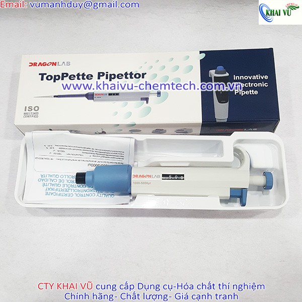 Dụng cụ hút mẫu hút chất lỏng Micropipet Dragonlab 100uL, 200uL, 1000uL (1ml), 5000uL (5ml), 10.000uL (10ml)