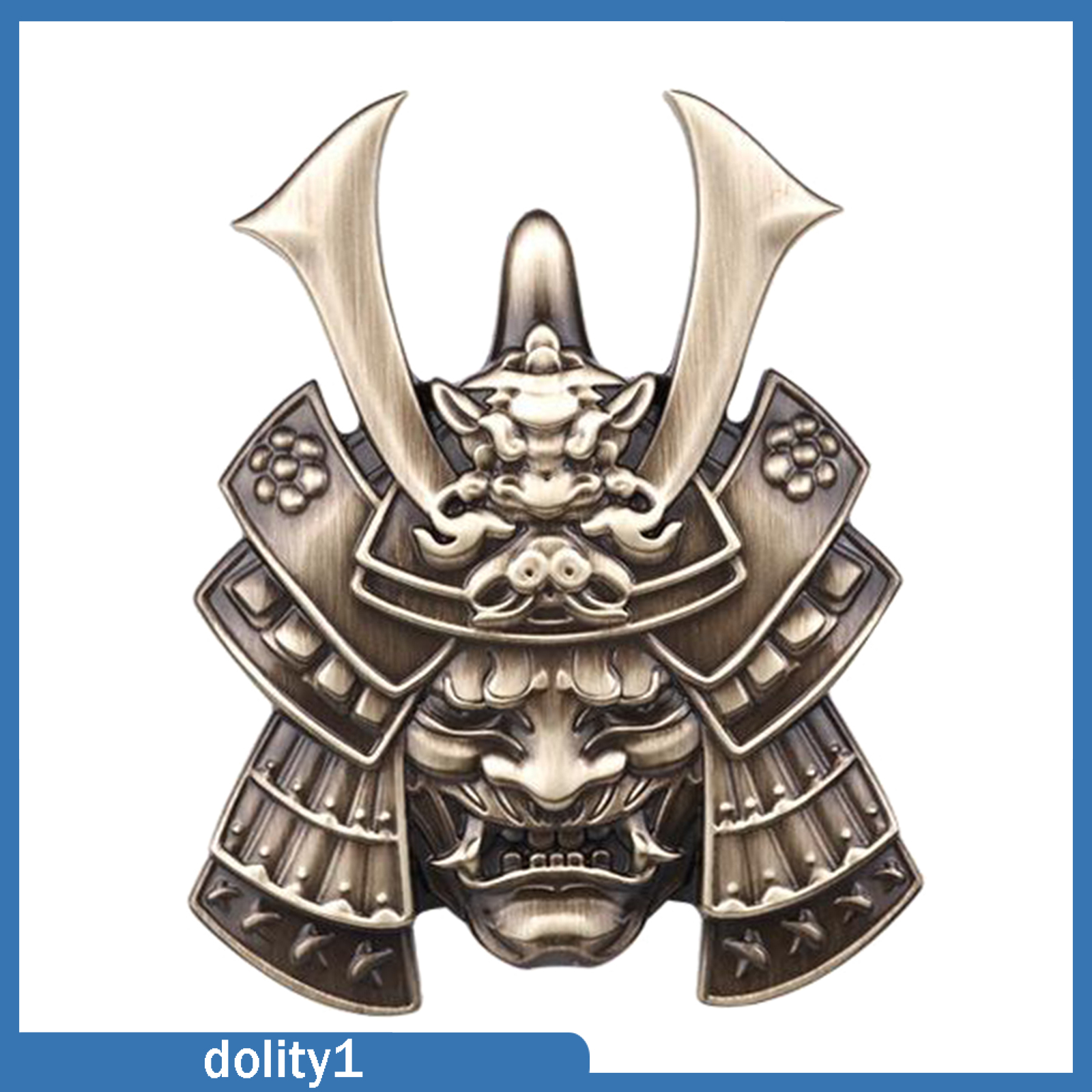 (Doity 1) Sticker Dán Xe Hơi Hình Đầu Lâu Samurai 3d