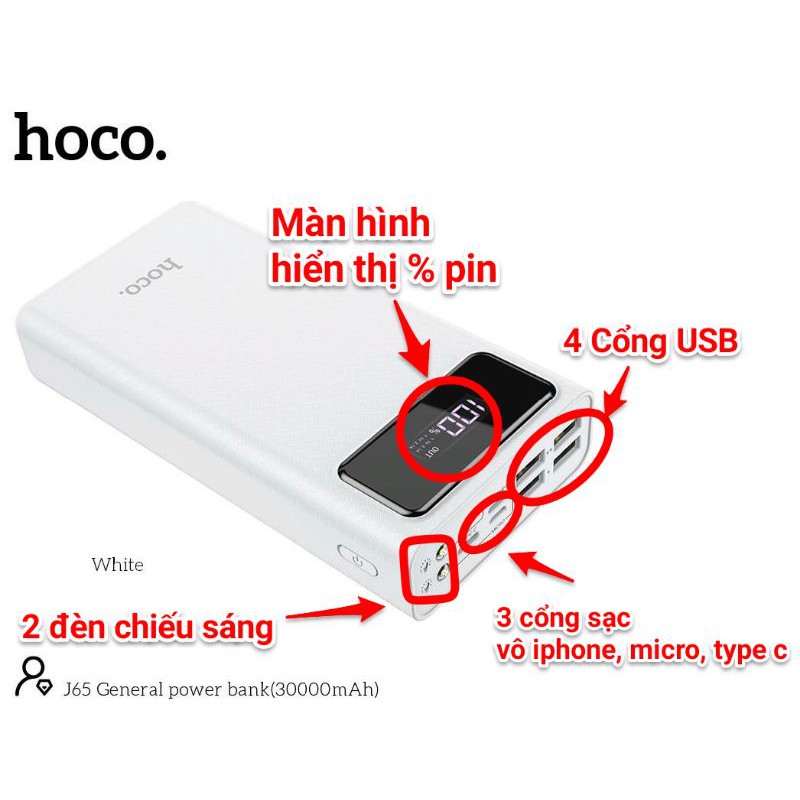 Sạc pin dự phòng Hoco J65 -30.000mAh