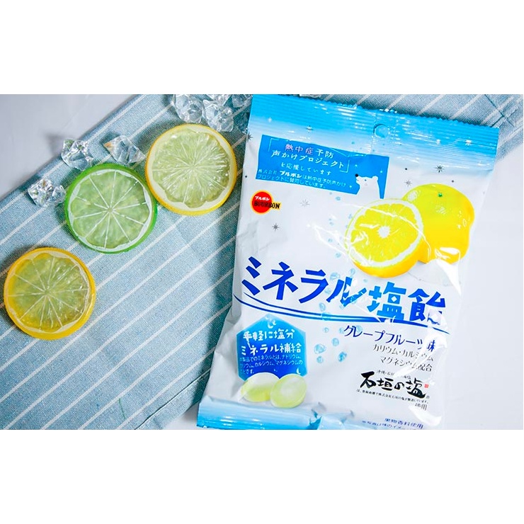 Kẹo chanh muối Bourbon Nhật Bản 100g chiết xuất chanh tươi, muối, giúp bổ sung nước và khoáng, hỗ tợ tiêu hóa
