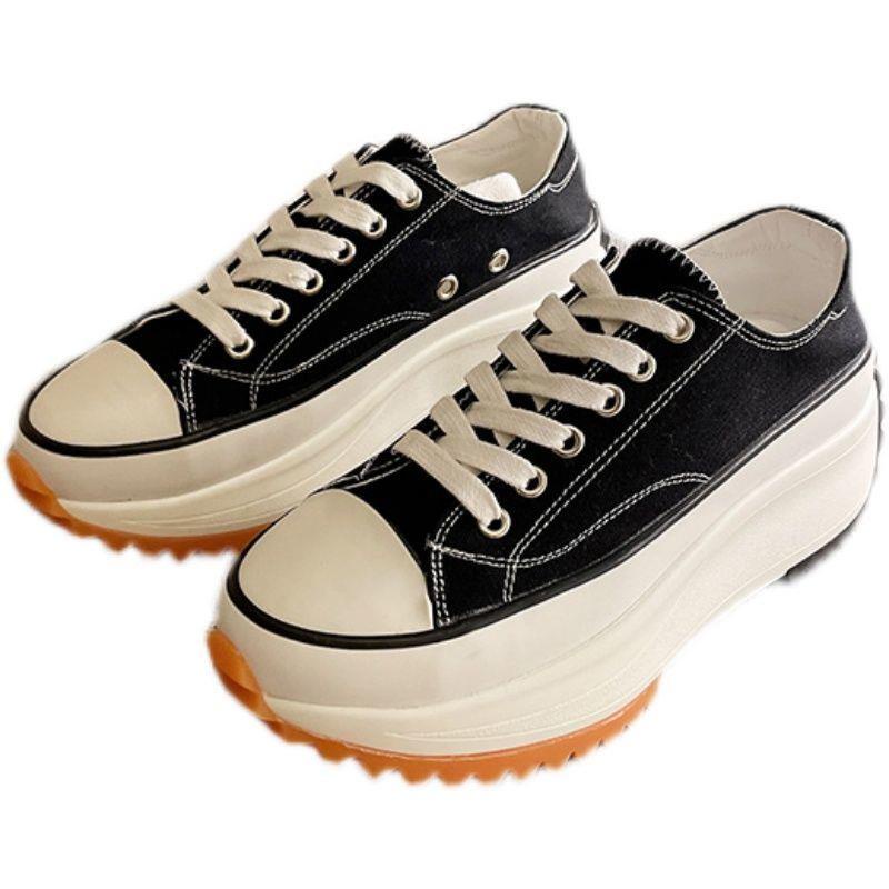 Giày Vải canvas Đế Xốp Dày Tăng Chiều Cao Thoáng Khí Kiểu Châu Âu Thời Trang Xuân Thu 20 Cho Nữ