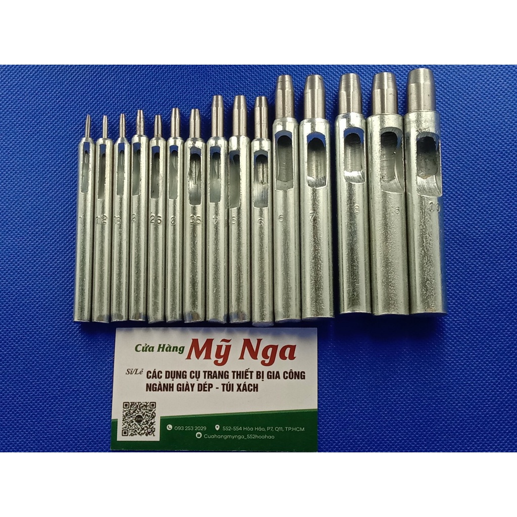 Cây đục lỗ Dụng cụ đục lỗ tròn Size 1-1.5-2-2.5-3-3.5-4-5-6-7-8-9-10-12mm Bằng thép không gỉ - đục tới đâu đứt tới đó