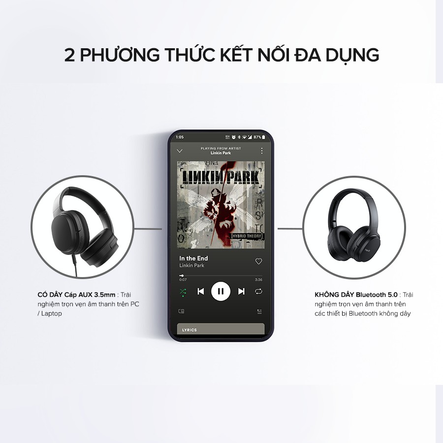 Tai Nghe Bluetooth Headphone HAVIT i62, Driver 40mm, BT 5.3, Nghe Đến 20H, Gập Gọn 90 - Chính Hãng BH 12 Tháng Dizigear