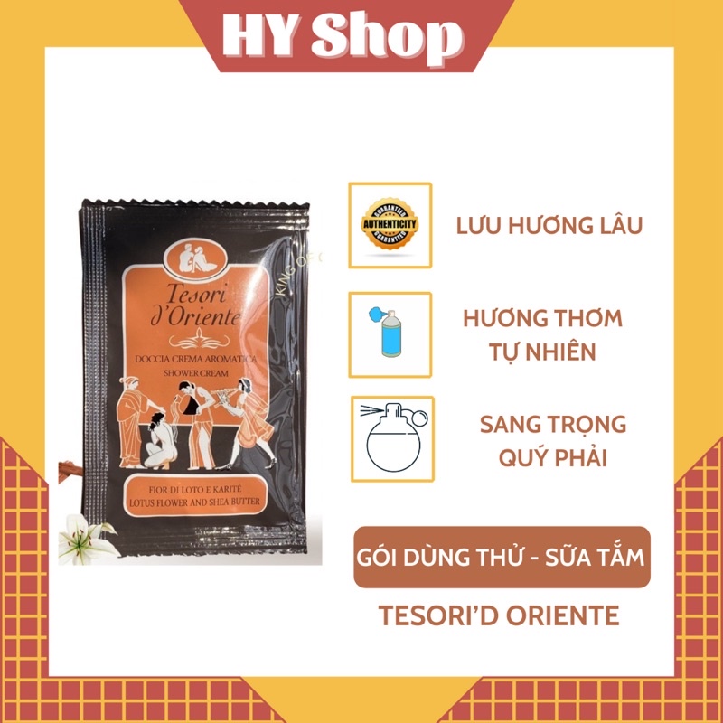 Sữa Tắm Nước Hoa Tesori D'Oriente - Gói Sữa Tắm Xích Ý Dùng Thử Giúp Trắng Da, Cấp Ẩm, Làm Mềm Da 7ml