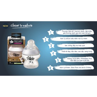 Bình sữa Tommee Tippee Closer to Nature PP 150ml