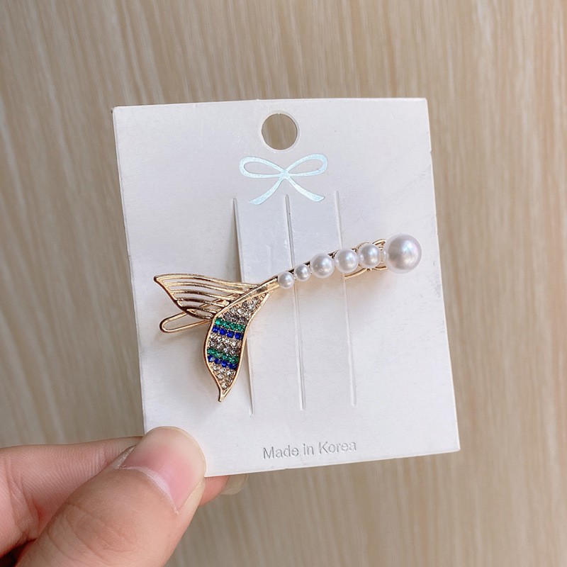 Kẹp Tóc Đuôi Nàng Tiên Cá Đính Ngọc Trai Phong Cách Hàn Quốc