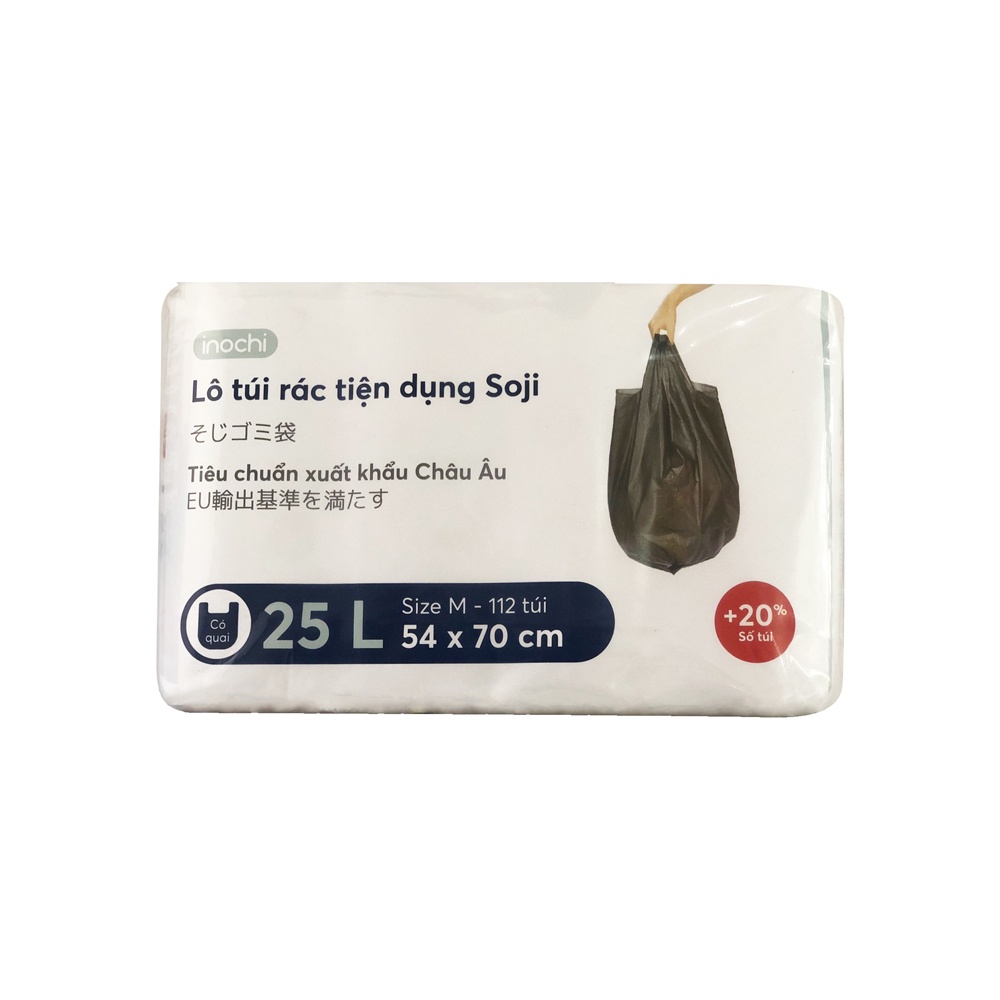 Túi Rác Tự Hủy Sinh Học Soji INOCHI Có Quai Xách, Bao Nilong Đựng Rác Có Hương Thơm 3 Size 10L-25L-50L