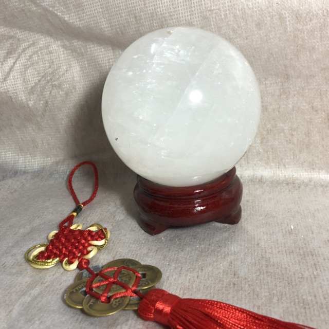 QUẢ CẦU PHONG THỦY T.A MÀU TRẤNG ĐƯỜNG KÍNH 10CM