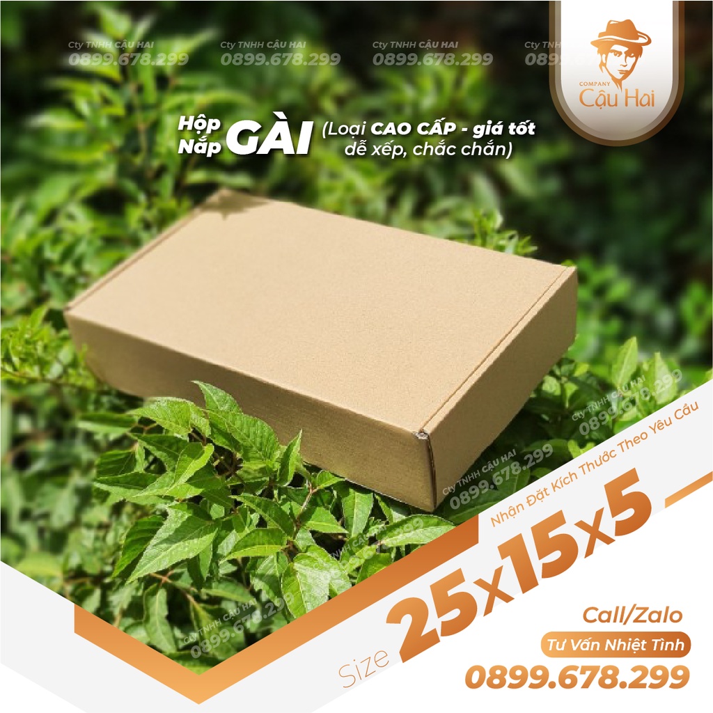 Set 50 Hộp carton nắp GÀI 25x15x5