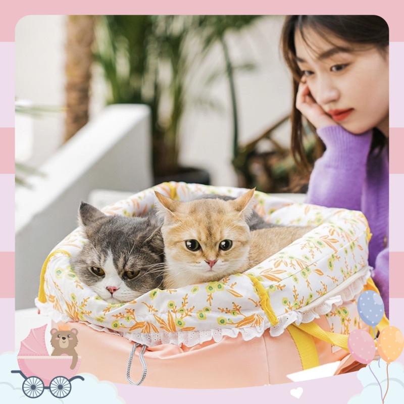 Túi vận chuyển thú cưng Hàn quốc cao cấp Nệm nằm chó mèo 2in1