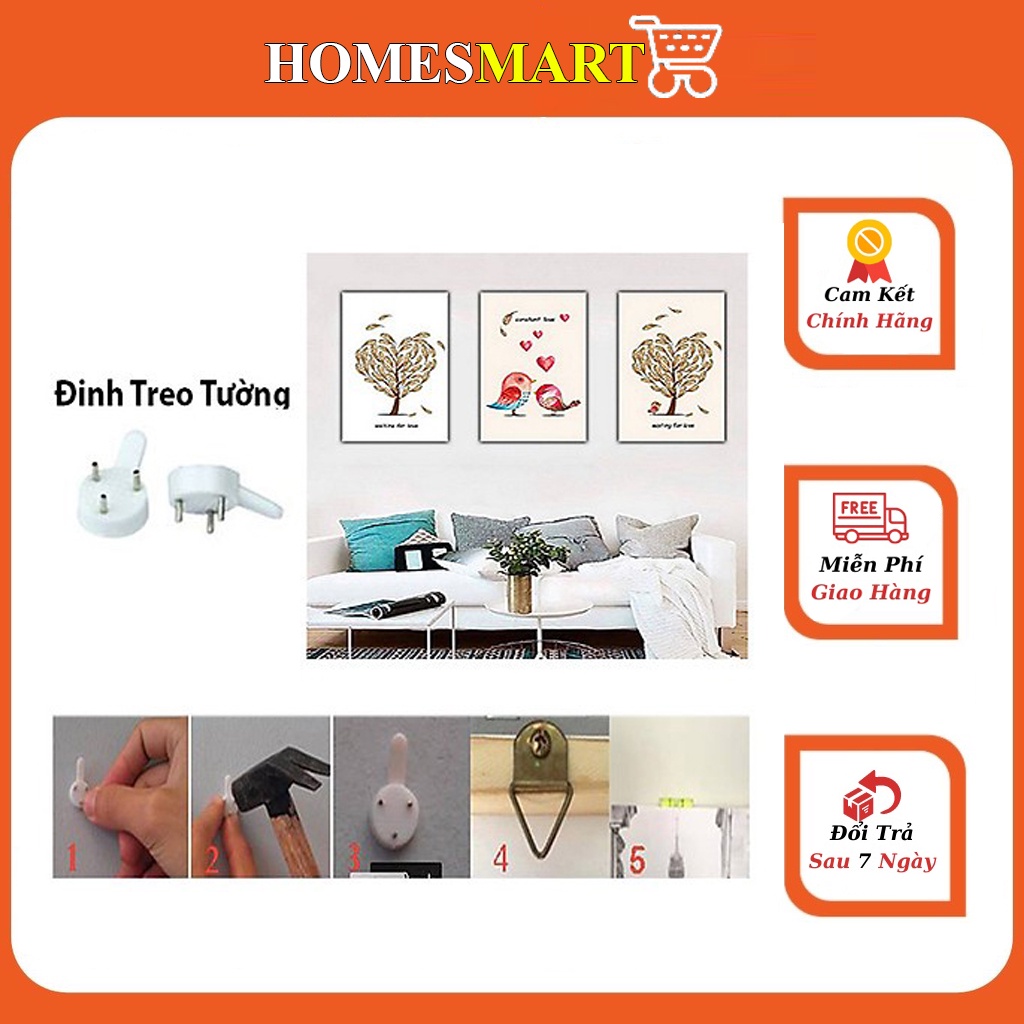 Đinh treo tường 3 - 4 chân treo khung ảnh treo đồ không cần khoan tường