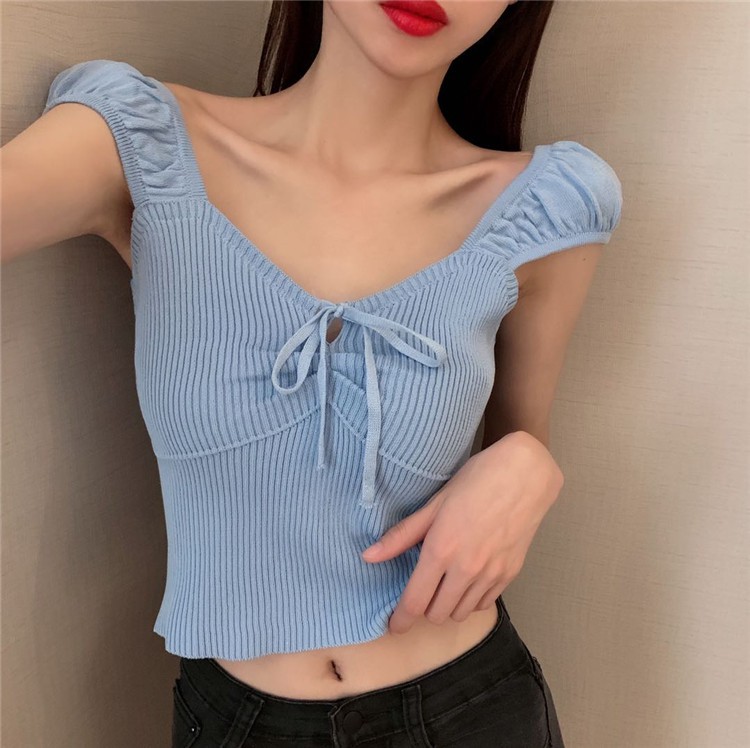 Áo Hai Dây Dệt Kim Co Giãn Thời Trang 2021 Cho Nữ | BigBuy360 - bigbuy360.vn