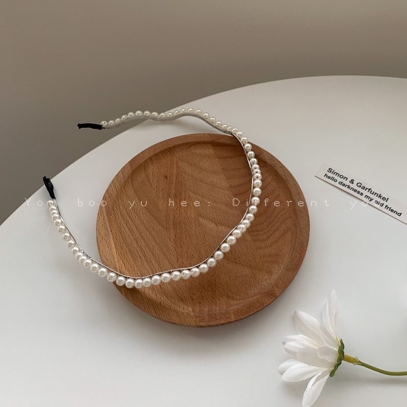 Băng đô cài tóc đính ngọc trai phong cách Pháp cổ điển thiết kế độc đáo thời trang mùa hè dành cho nữ