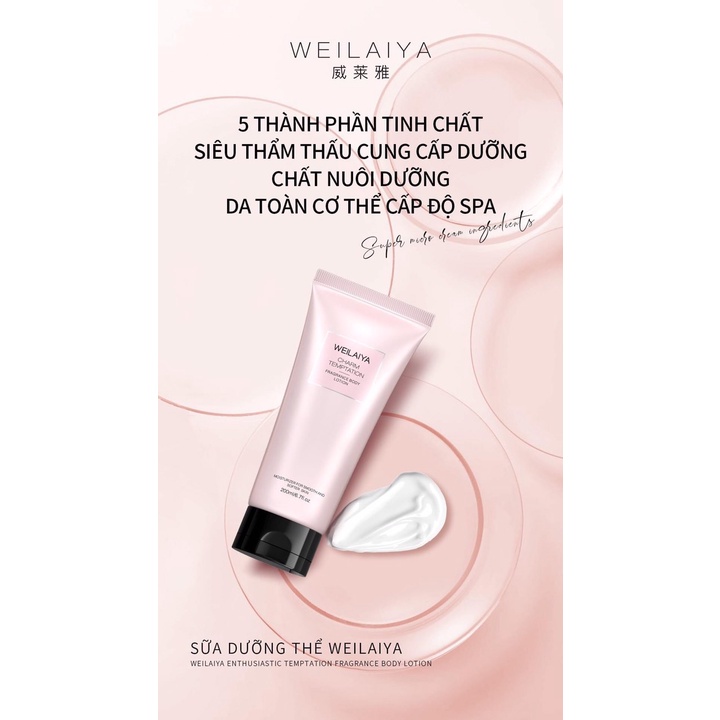 Sữa Dưỡng Thể Weilaiya hương nước Hoa Cấp Ẩm 3 Tầng Hương Body Lotion Weilaiya 200ml - Hàng Chính Hãng | BigBuy360 - bigbuy360.vn