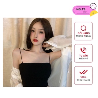 Áo Croptop 2 Dây Sợi Bún Gân Đẹp 100% Cotton Đen Trắng, Áo Croptop Nữ Đẹp Chất Thun Mềm, Hàng Loại 1, Ảnh Thật