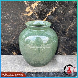 [Dáng vò] Lọ hoa men kính dáng vò Bát Tràng