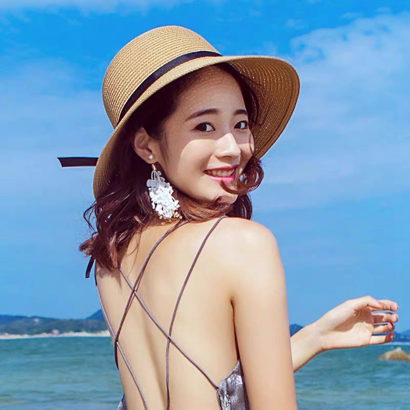 Nón cói rộng vành Bateno đi biển thắt nơ nữ tính siêu xinh MD14