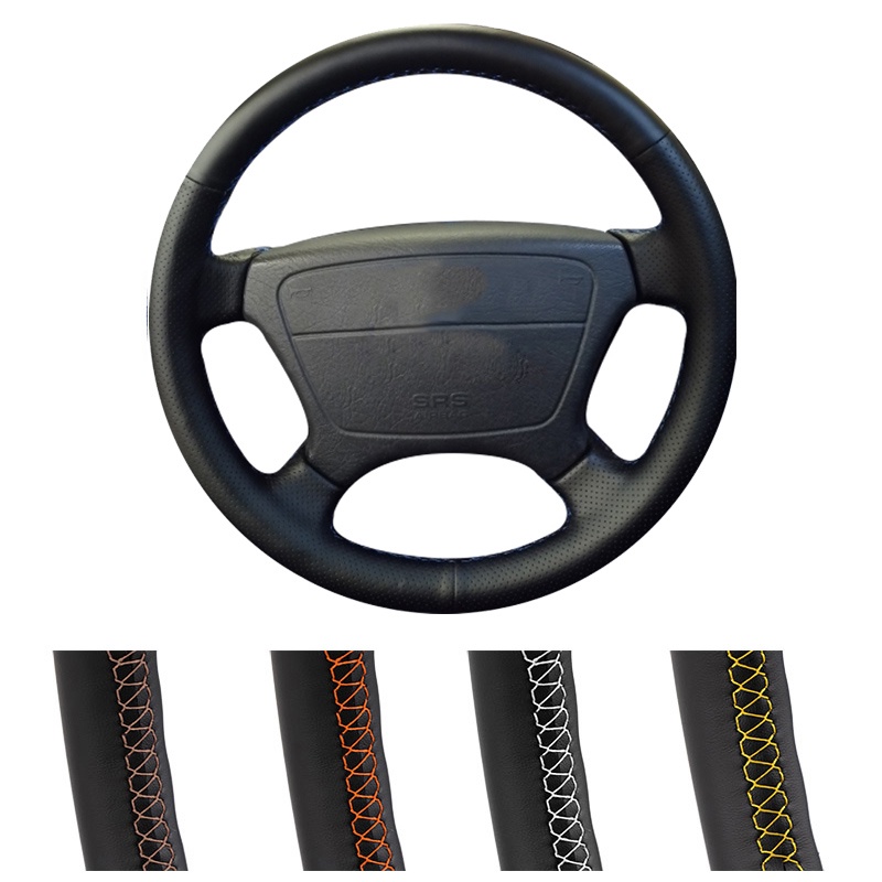 Sợi Nhỏ Da Vô Lăng Ô Tô Bao Đen Màu Be Tùy Chỉnh Làm Ô Tô Lái Dành Cho Xe Mercedes Benz E-Class W210