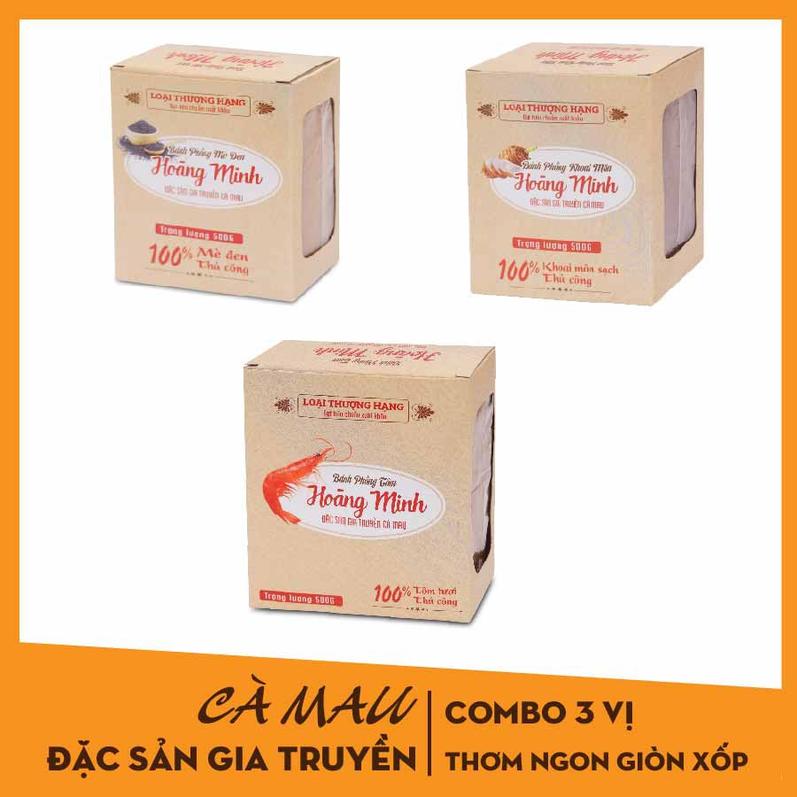 [COMBO 3 VỊ] Bánh phồng tôm Năm Căn kèm 01 hộp vị khác tùy chọn