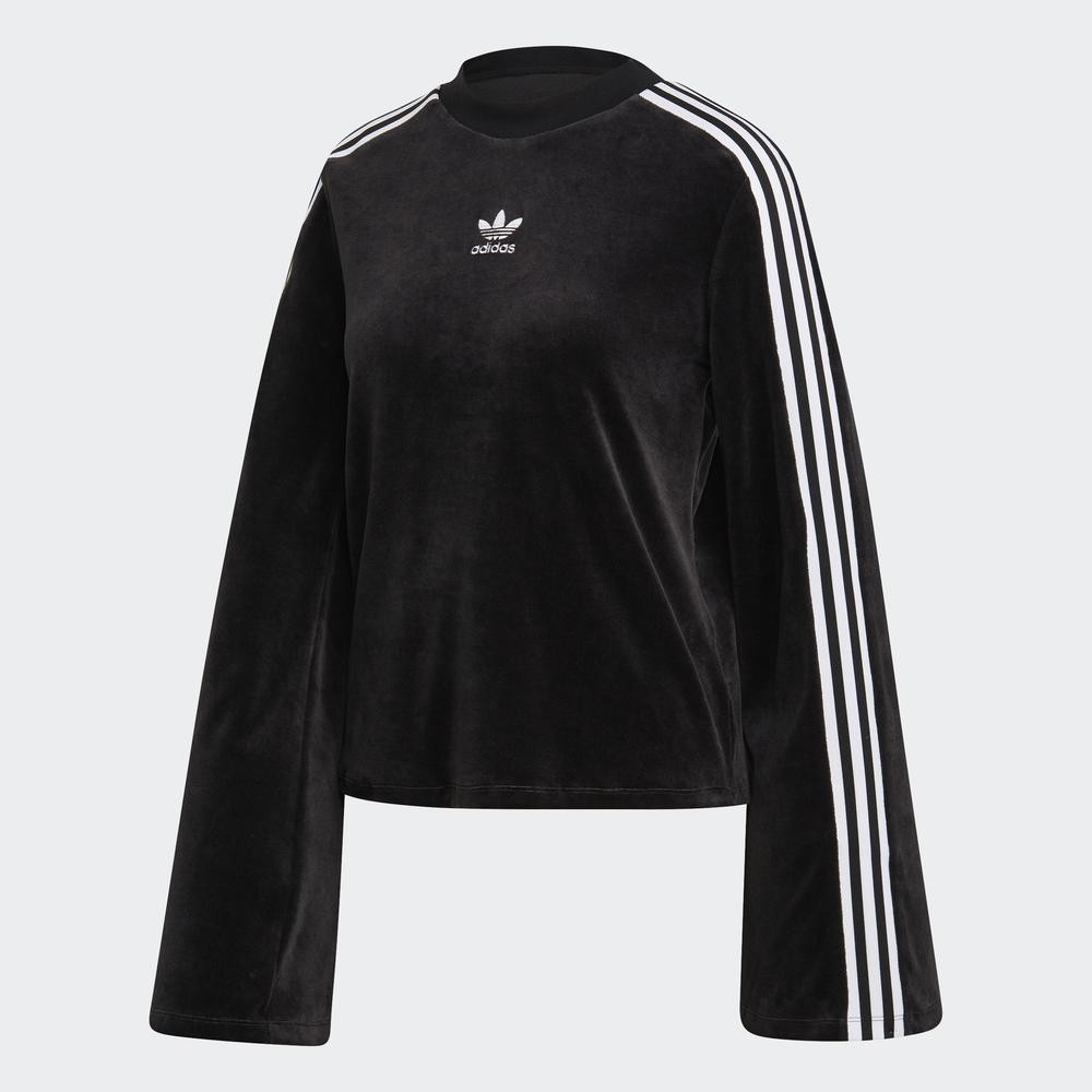 Áo Nỉ adidas ORIGINALS nhung tay xòe Nữ Màu đen ED4752