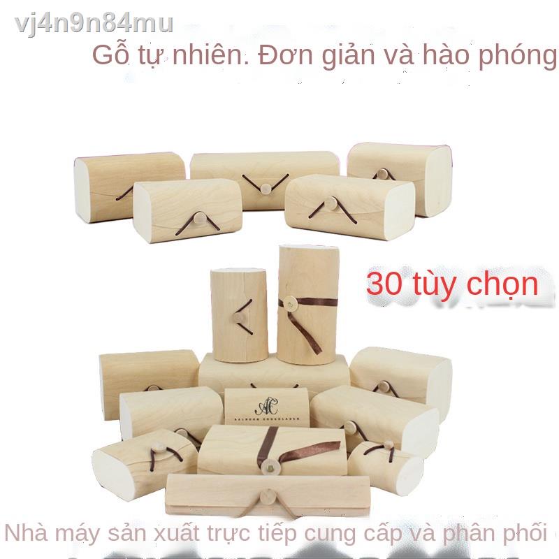 ✗✕Tại chỗ tùy chỉnh bằng gỗ Caddy trà Caddy bánh mì donut Hộp đóng gói Vỏ hộp Birch Bark Trang sức hộp bảo quả