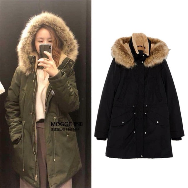 ÁO PARKA ZARA LÓT LÔNG CÓ MŨ MỚI NHẤT 2019