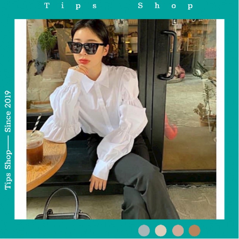 Sơmi trắng tay bồng lạ xinh