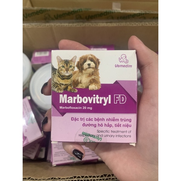 Marbovitryl FD dùng cho chó, mèo, gà đá viêm đường hô hấp, tiết niệu hộp 10 viên