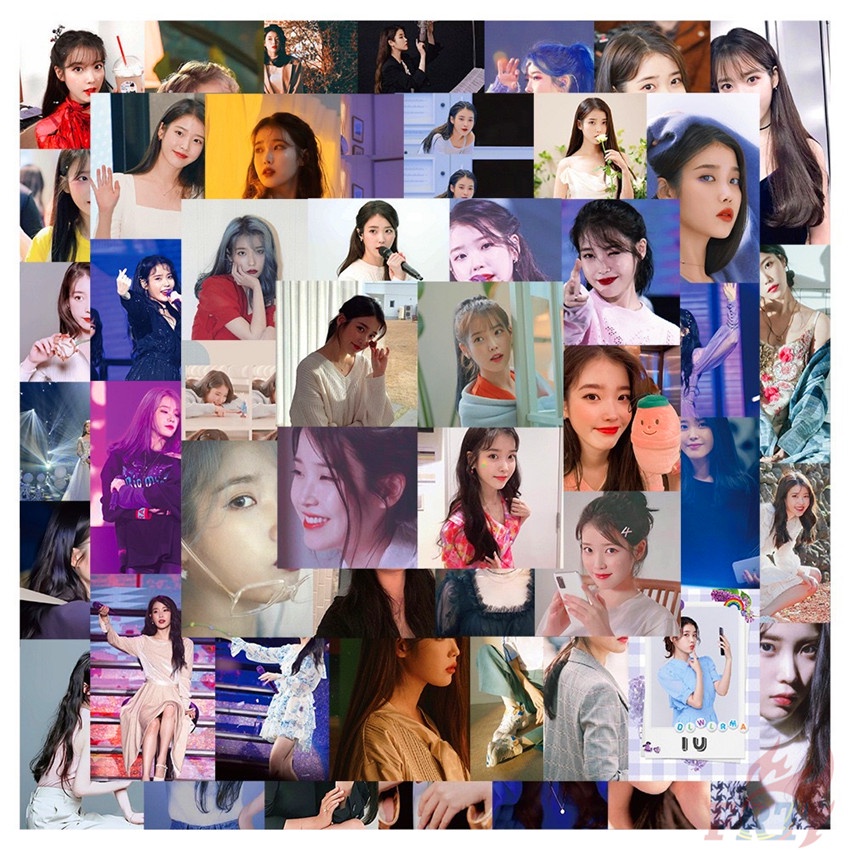 Bộ 50 miếng dán trang trí laptop/ván trượt hình các nhân vật IU Lee Ji Eun Series 02 DIY thời trang