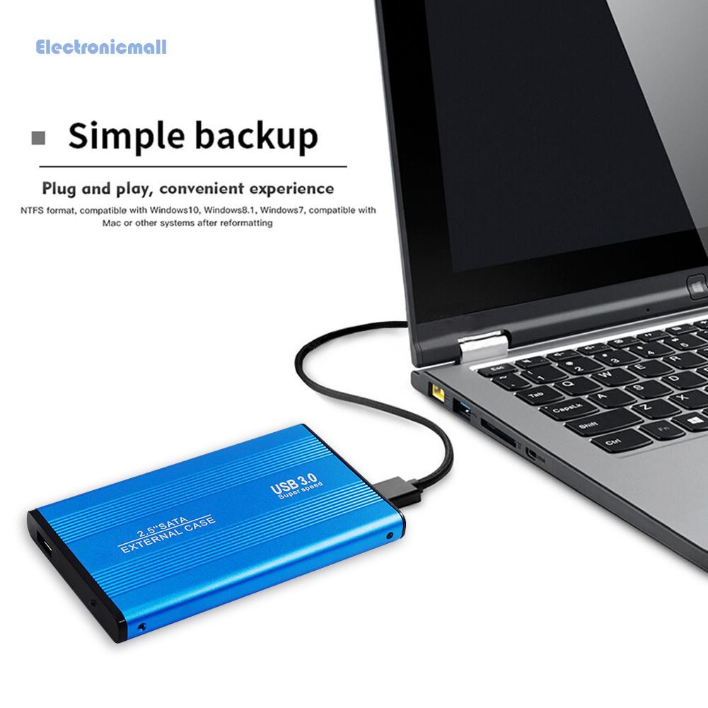 ElectronicMall01 2.5 inch Hard Drive Enclosure SATA to USB 2.0 Aluminum External SSD Enclosure