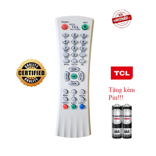 Điều khiển tivi TCL đời cũ - tivi TCL màn hình dày- Hàng Tốt 100% Tặng kèm Pin!!!