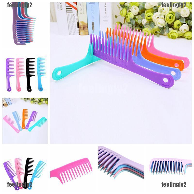 ❤Mặt Trời❤ Lược Chải Tóc Răng Rộng Có Tay Cầm Nhựa Chống Tĩnh Điện