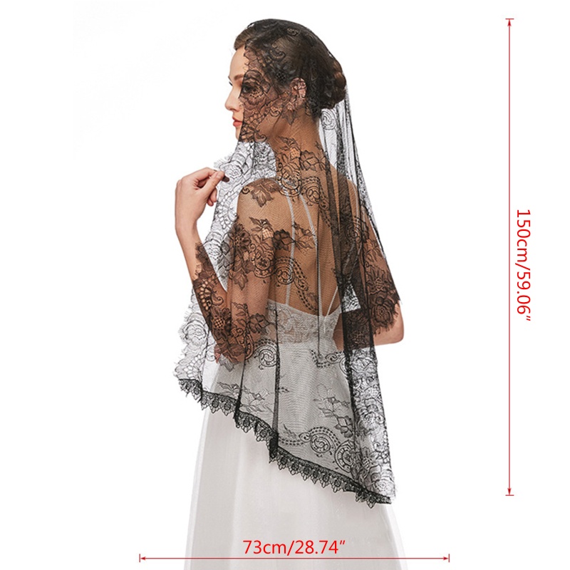 Xiangbao Khăn Choàng Ren Hoa Che Mặt Đi Nhà Thờ Mantilla La Tinh