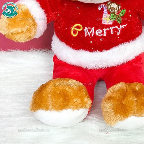 Gấu Bông Teddy Đội Mũ Noel Cao Cấp Siêu Dễ Thương Kích Thước 20cm