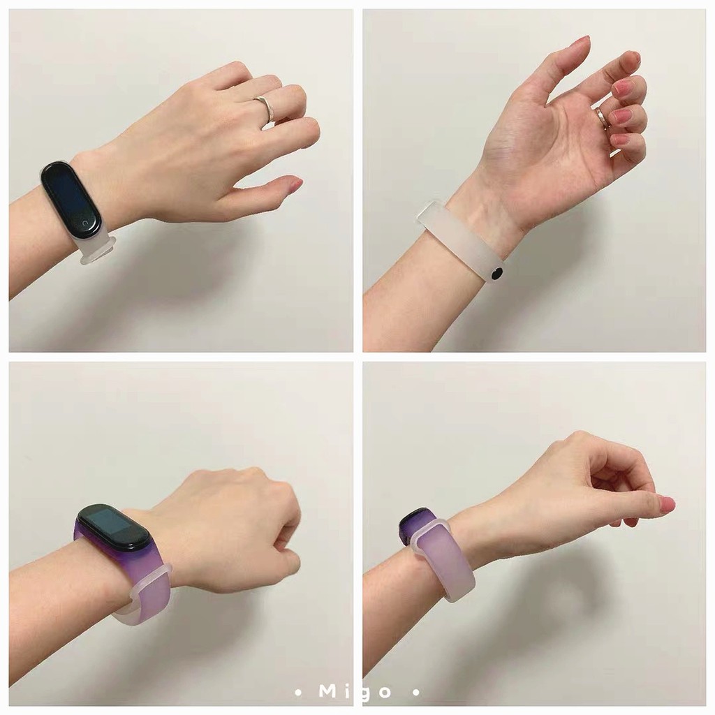 Dây đeo đồng hồ trong suốt chất lượng cao thay thế cho Xiaomi Mi Band 3/4/5/6