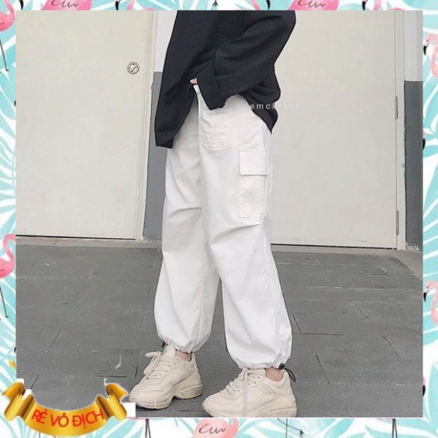 (mới) QUẦN JOGGER DÂY RÚT TÚI HỘP ASEON - QUẦN BAGGY KAKI TRẮNG MẶC 2 KIỂU SUÔNG BO KHOÁ KÉO CÚC CÀI BOX PANT
