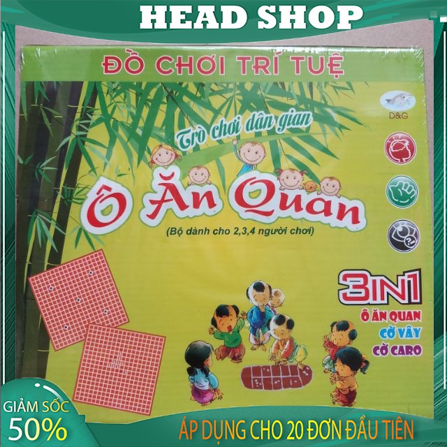 Bộ trò chơi ô ăn quan 3 trong 1, cờ vây, cờ caro dân gian Việt Nam HEADSHOP