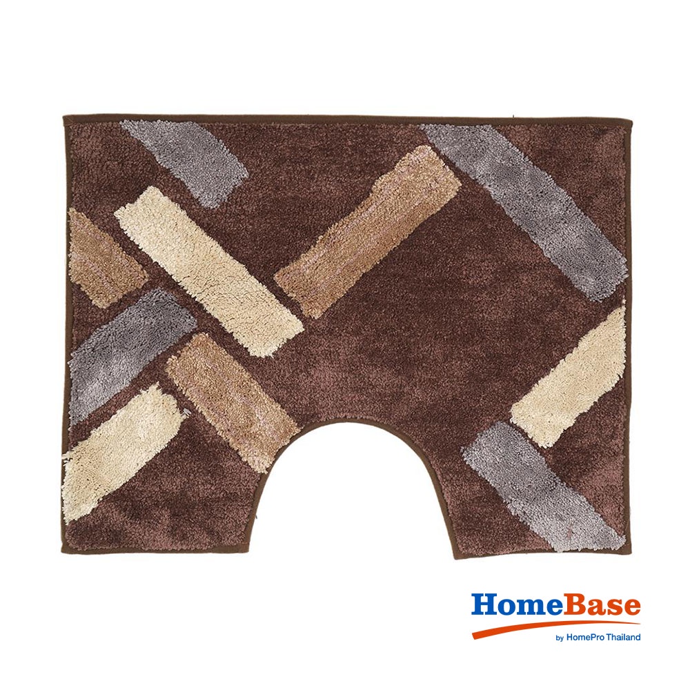 HomeBase HLS Thảm lót sàn lau chân phòng tắm Microfiber chống trượt SPARK Thái Lan W50xH60xD1,8 màu nâu