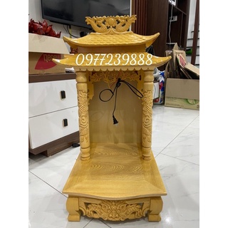 bàn thờ thần tài mái chùa gỗ pơmu 36,41,48,56,61cm giá xưởng