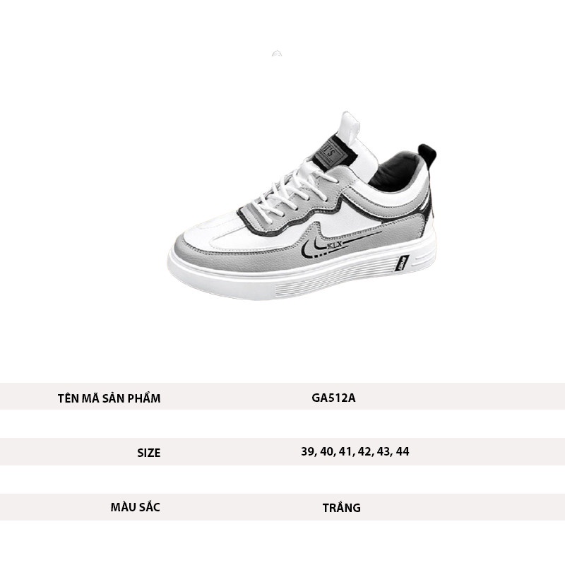 Giày sneaker nam trắng đẹp tăng chiều cao GA512A | BigBuy360 - bigbuy360.vn